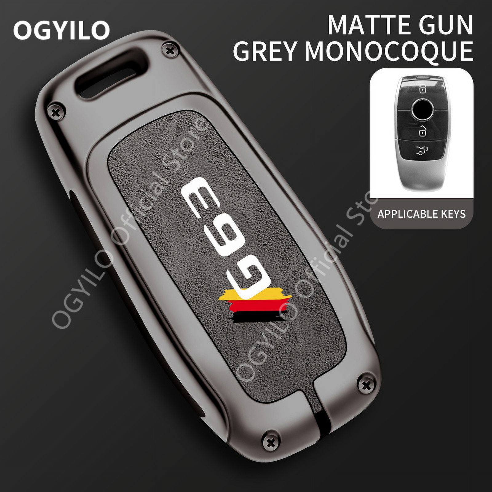 Zinc alloy+leather Car Key Housing For Mercedes Benz G63 A 3 buttons ...