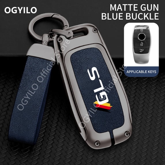 Zinc alloy+leather Car Key Housing For Mercedes Benz GLS A 3 buttons Car Key Shell E Class E43 W213 S Class G500 GLB ML GLK