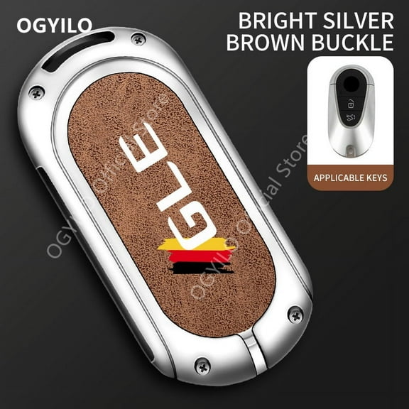 Zinc alloy+leather Car Remote Key Case Cover For Mercedes Benz GLE C 2 buttons C S Class W206 W223 C300 GLC ML GLK Key Shell