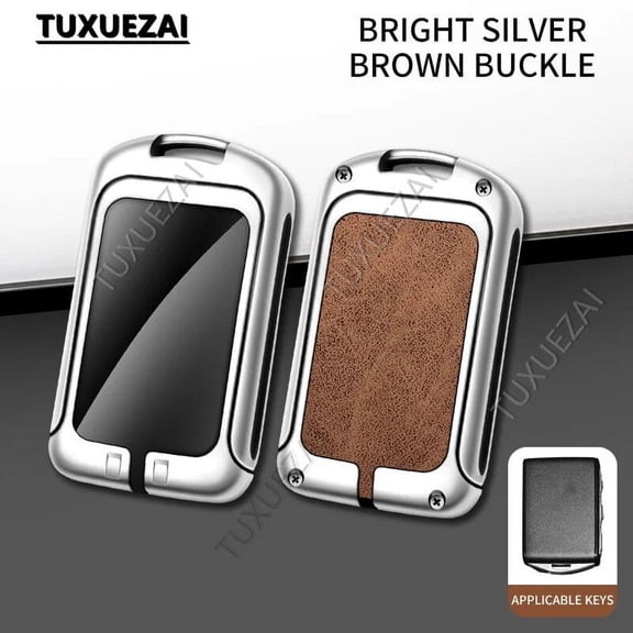 Zinc alloy+leather For Volvo A 3 buttons key case S60 S90 XC40 XC60 XC90 V60 V90 C40 Car Remote Key Case Cover Shell Accessories