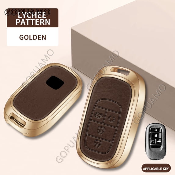 Zinc alloy+leather Key Cover Case For Honda C 4 buttons Accord Jade Crider Odyssey Civic CR-V HR-V VEZEL JAZZ Car Key Cover Case