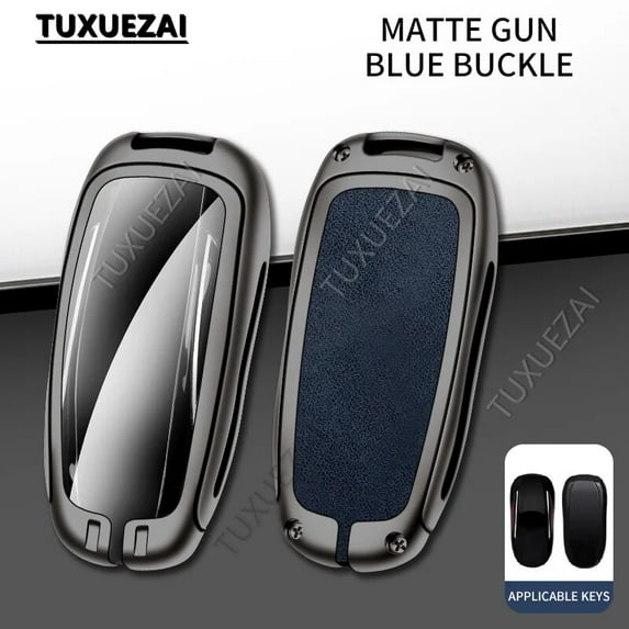 Zinc alloy+leather Keys Cover Holder Car Key Case For Tesla B key case Model 3 Y X Protect Fob Key Remote Control Shell