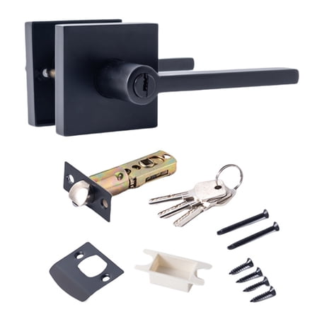 Zincs Alloy Entry Door Handle with Lock and Key AntiRust Door Handle Lock for Screen Door Patio Door Easy to Instal