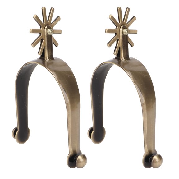 Zincs Alloy Horse Spur Western Boy Horse Boot Spur with Gears for Equestrians Competition Entertainment