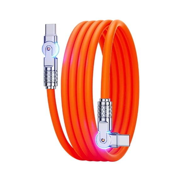 Zincs Alloy Reinforced Charging Cable Double 180° Rotatable Ends Type C Connectors for Small Areas
