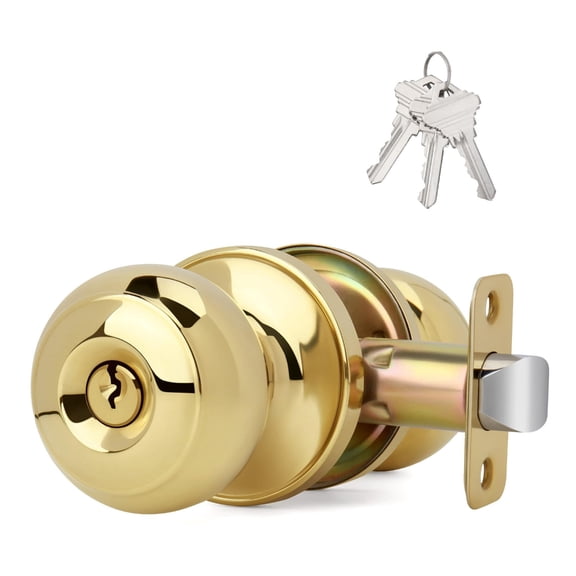 Zincs Alloy Rotation Round Door Knobset Handle Round Shaped Entrance Doorknob for Hallway, Closet Easy to Use