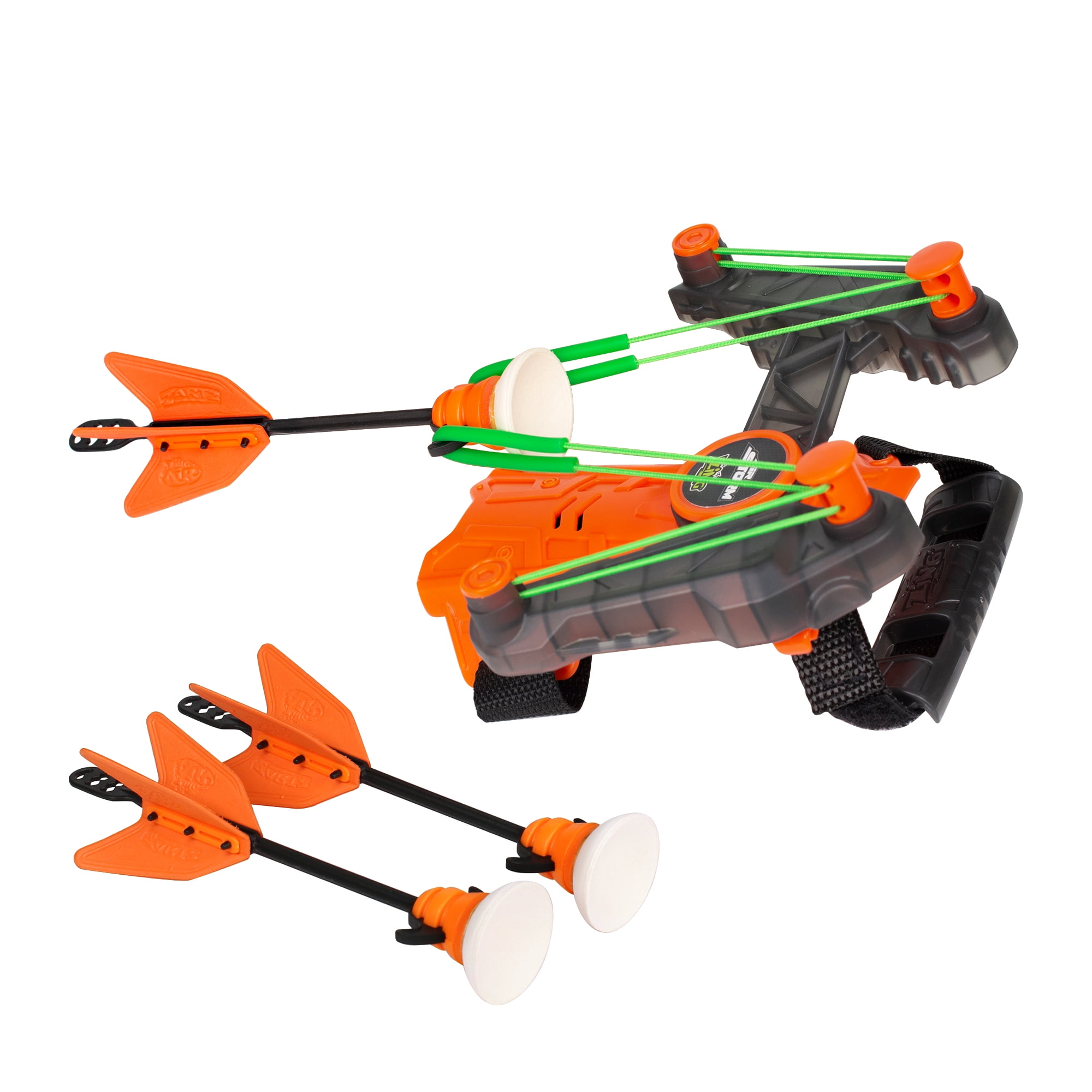Zing Air Hunterz Wrist Bow - Includes 1 Wrist Bow and 3 Suction Cup Arrows, Launches Arrows Up to 45 ft (Orange) for Ages 8 and Up