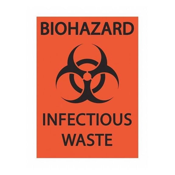 Zing Label, Safety, Black/Orange, 7 in. H, PK2 1914S