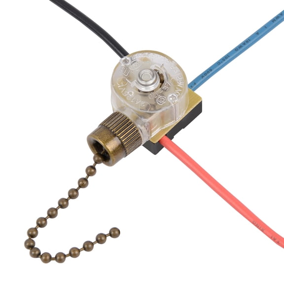 Zing Ear ZE-110 Ceiling Fan Light Switch, Replacement Lamp Pull Chain Switch 3 Wire Fan Switch Compatible with Ceiling Fans (Bronze Pull Chain)