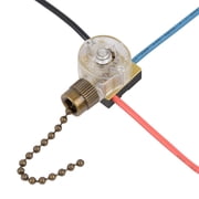 Zing Ear ZE-110 Ceiling Fan Light Switch, Replacement Lamp Pull Chain Switch 3 Wire Fan Switch Compatible with Ceiling Fans Bronze Pull Chain
