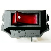 Zing Ear ZE-215 OEM Replacement illuminated Red Rocker Switch SPST 120 volts 15 amps for Electrical Appliances