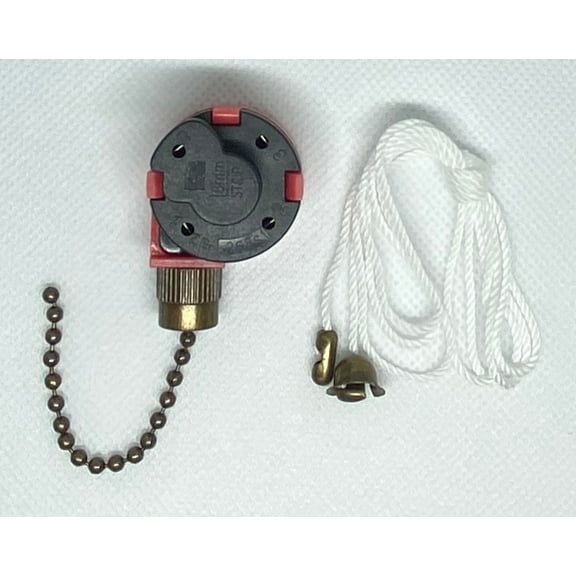 Zing Ear ZE-268S1 3-Speed Rotary Fan 4 Wire Replacement Speed Control Ceiling Fan Switch Pull Chain Switch Bronze Finish