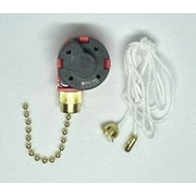 Zing Ear ZE-268S1 3-Speed Rotary Fan 4 Wire Replacement Speed Control Ceiling Fan Switch Pull Chain Switch Gold Finish