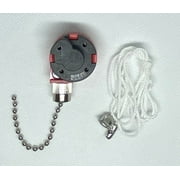 Zing Ear ZE-268S1 3-Speed Rotary Fan 4 Wire Replacement Speed Control Ceiling Fan Switch Pull Chain Switch Silver Finish