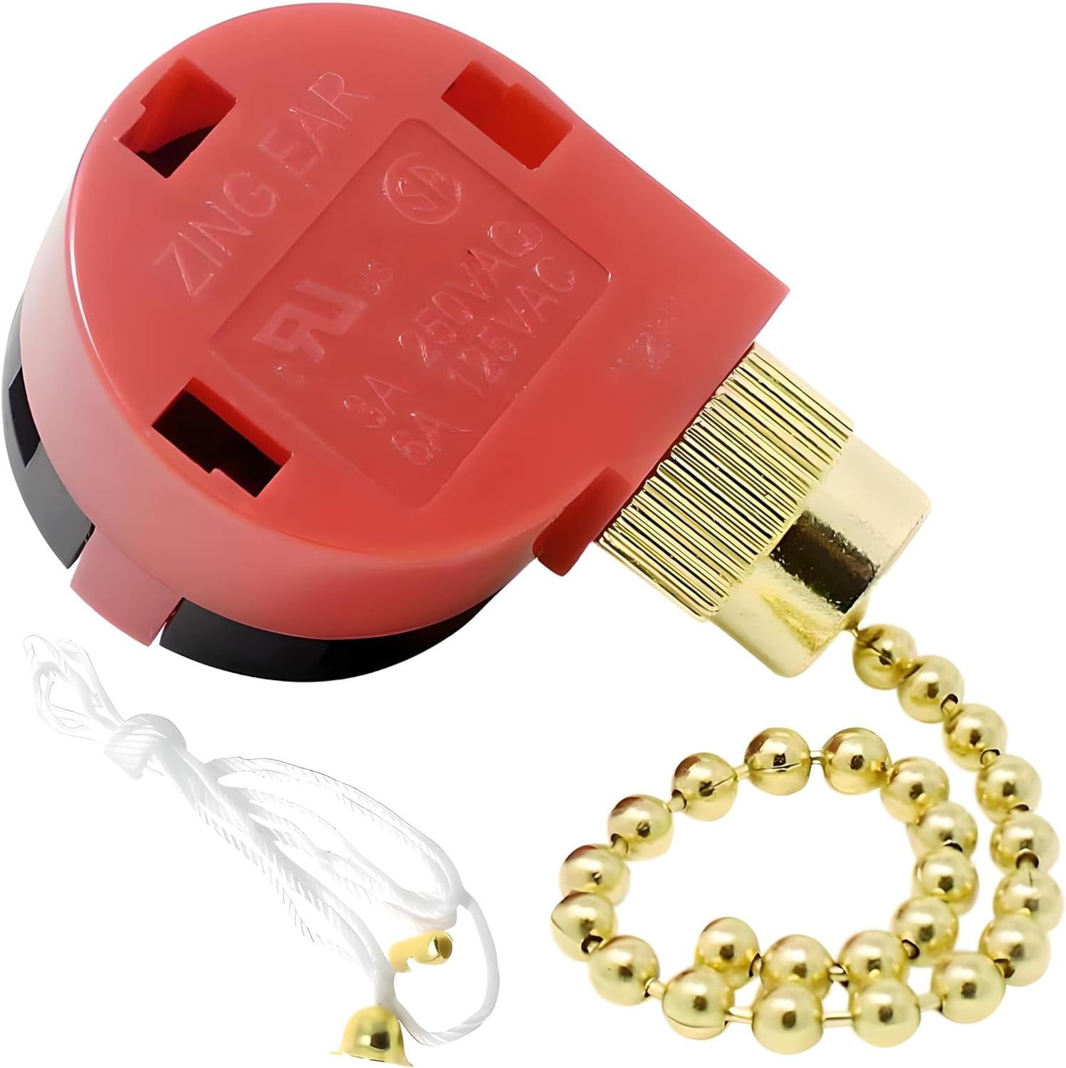 Zing Ear ZE-268S1 Fan Pull Chain Switch 3 Speed 4 Wires Zing Ear ZE-268S1 Fan Pull Chain Switch 3 Speed 4 Wires