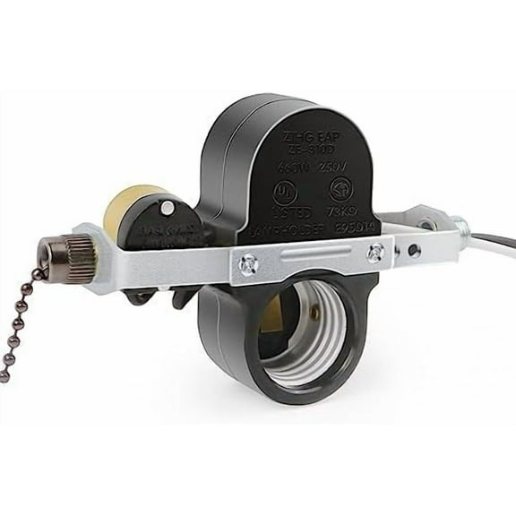 Zing Ear ZE-310D Light Socket Pull Chain Switch, 660W Daul E27 Lamp Holder with ZE-109M Swith for Ceiling Fan Light Kit Replacement Parts