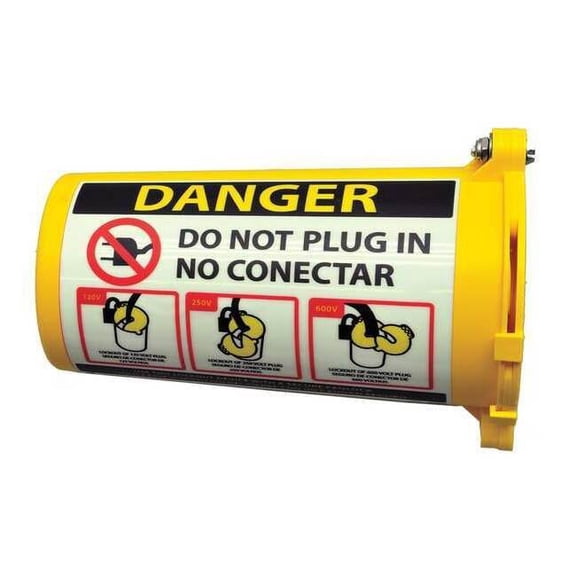 Zing Plug Lockout, Yellow, 9/16In Shackle Dia., Depth: 5 in 7100