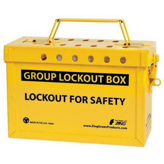 Zing Group Lockout Box,13 Locks Max,Yellow 6061