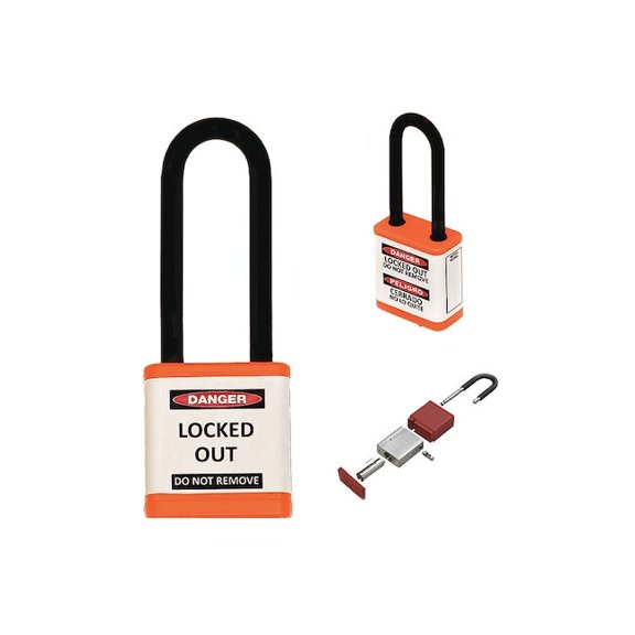 Zing Lockout Padlock,3" Shackle Height 710KD-ORANGE