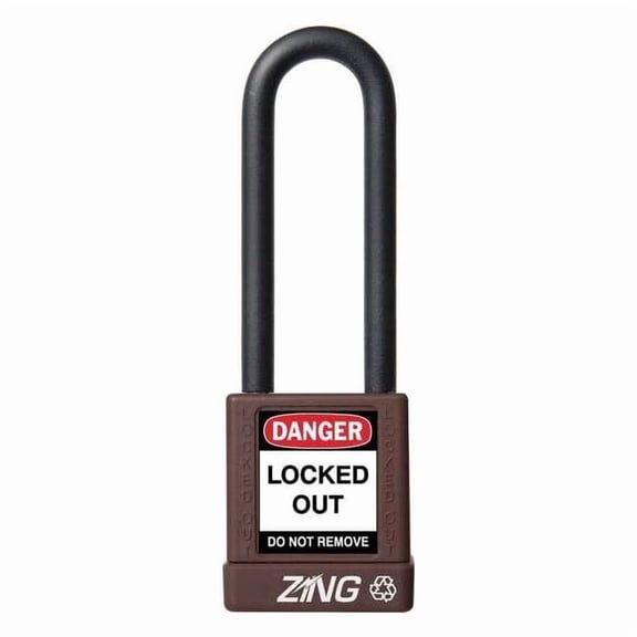 Lockout Padlock, Keyed Alike, Aluminum, Brown, 3 in Shackle Height, 1 1/2 in Body Width 7061