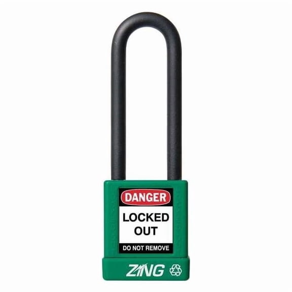 Lockout Padlock, Keyed Alike, Aluminum, Green, 3 in Shackle Height, 1 1/2 in Body Width 7051