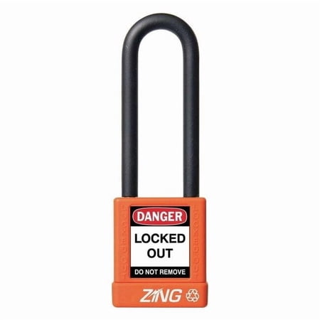 Lockout Padlock, Keyed Alike, Aluminum, Orange, 3 in Shackle Height, 1 1/2 in Body Width 7059