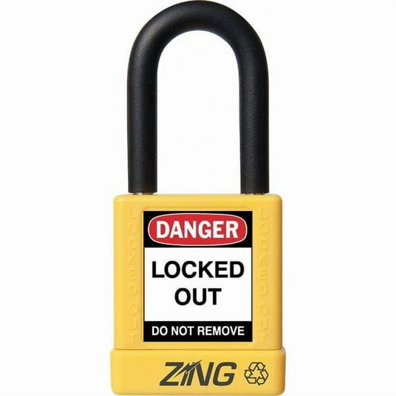 Zing Lockout Padlock,KA,Yellow,1-3/4"H 7039