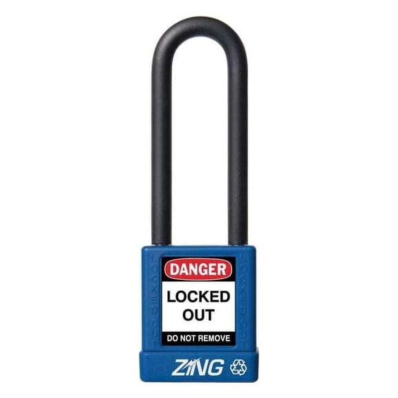 Lockout Padlock, Keyed Different, Aluminum, Blue, 3 in Shackle Height, 1 1/2 in Body Width 7048