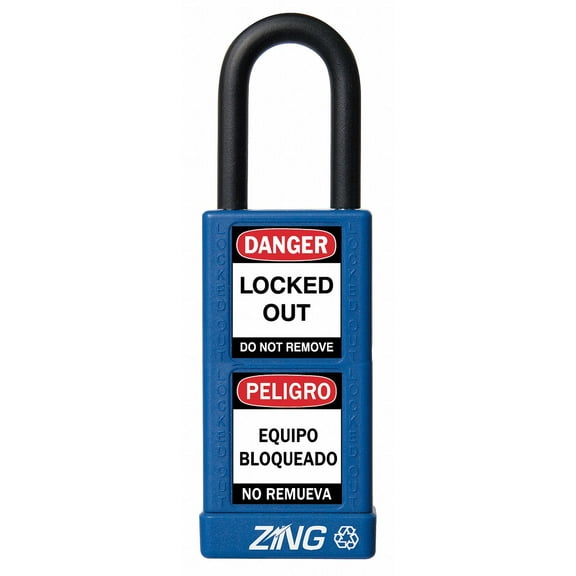 Zing Lockout Padlock,KD,Blue,3"H 7072