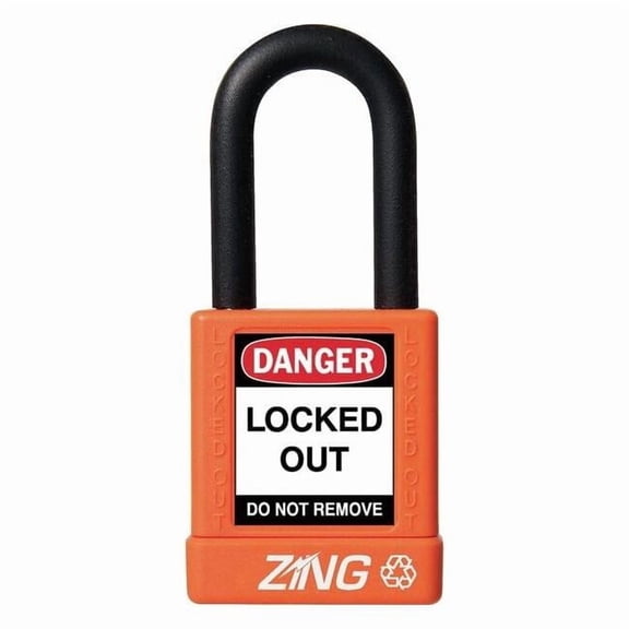 Lockout Padlock, Keyed Different, Aluminum, Orange, 1 1/2 in Shackle Height, 1 1/2 in Body Width