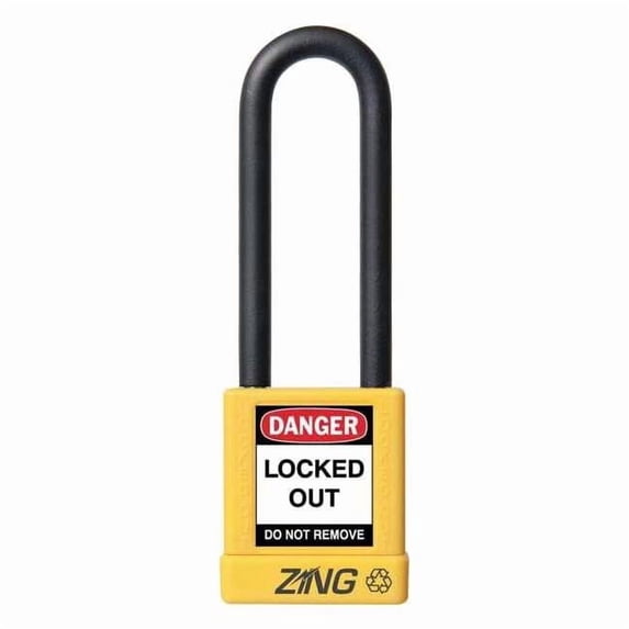 Zing Lockout Padlock,KD,Yellow,1-3/4"H 7054