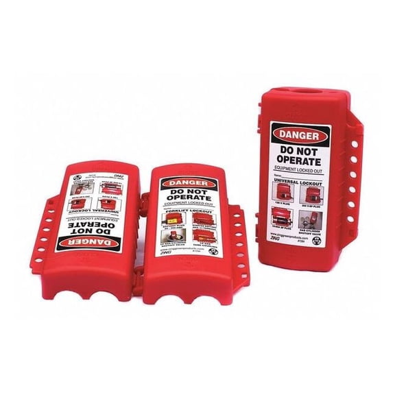 Zing Plug Lockout,Red,5/16" Shackle Dia. 7294