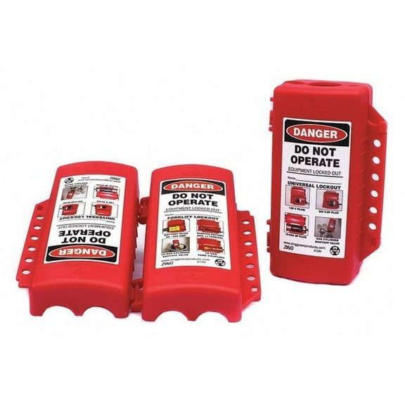 Zing Plug Lockout,Red,5/16" Shackle Dia. 7294