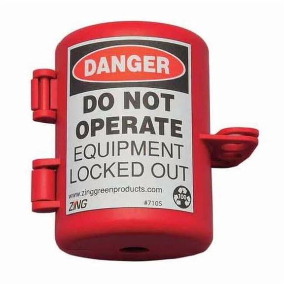 Zing Plug Lockout,Red,9/16" Shackle dia. 7105