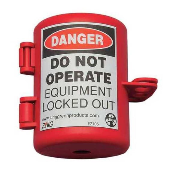 Zing Plug Lockout,Red,9/16" Shackle dia. 7105