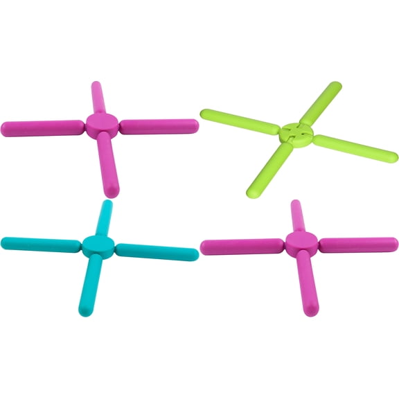 Zing! Silicone Foldable Trivet, Sold as 4-piece set, Color May Vary