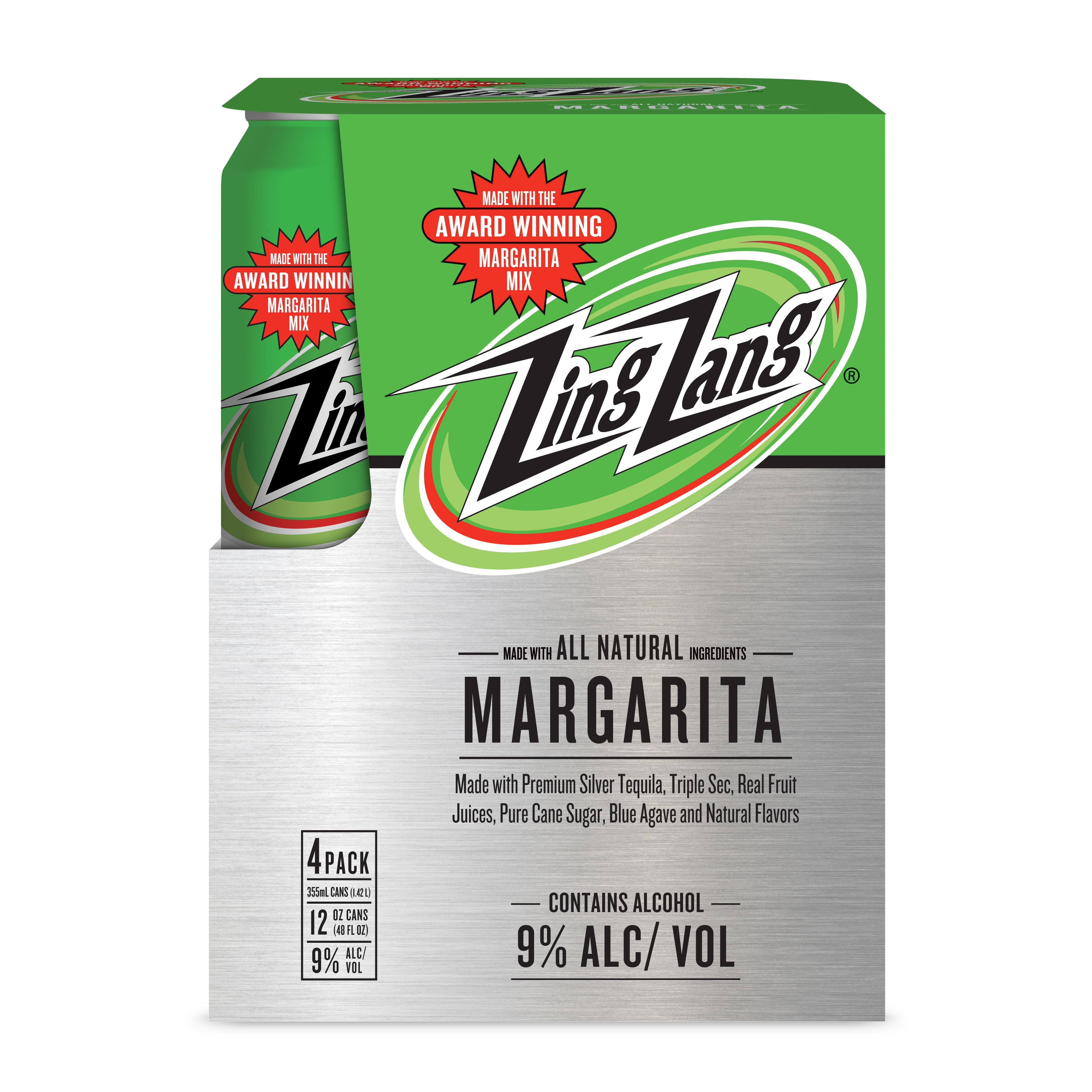 Zing Zang All Natural Margarita Cocktail, 12 fl oz, 4 Pack Cans, 9 ABV