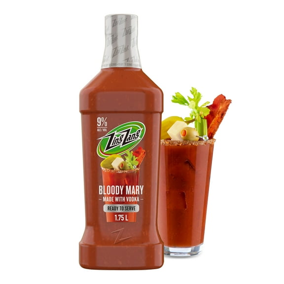 Zing Zang Bloody Mary with Vodka, Ready-to-Serve Cocktail, 1.75L Bottle, ABV 9%