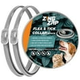 thumbnail image 1 of ZingZap Flea & Tick Collar 2-Pack Gray, Protects from Biting Insects, Adjustable Fits Both Dogs & Cats, Built-in Plant Based Formula, Slow-Release Lasting Protection, Waterproof, 1 of 7