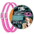 thumbnail image 1 of ZingZap Flea & Tick Collar 2-Pack Pink, Protects from Biting Insects, Adjustable Fits Both Dogs & Cats, Built-in Plant Based Formula, Slow-Release Lasting Protection, Waterproof, 1 of 6