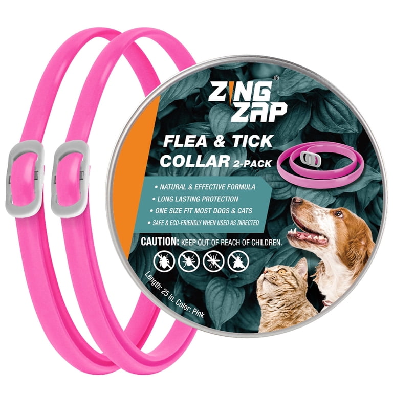 Flea.com ZingZap Flea & Tick Collar 2-Pack Pink, Adjustable Fits Dogs