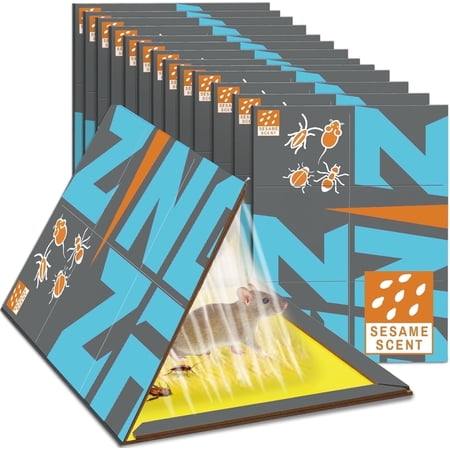 ZingZap Mouse & Insect Glue Traps/Board 13-Pack, 3X Faster Catch with Built-in Sesame Scent, Sticky Trap for Crawling Pests, Rats & Mice Extra Heavy & Sticky, Biodegradable, Indoors Home & Commercial
