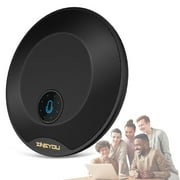 Zingyou USB Desktop Conference Microphone, 360d° Omnidirectional Receiving Condenser Microphone, Environmental Noise Cancellation and One-Button Mute Design, Plug and Play-Black