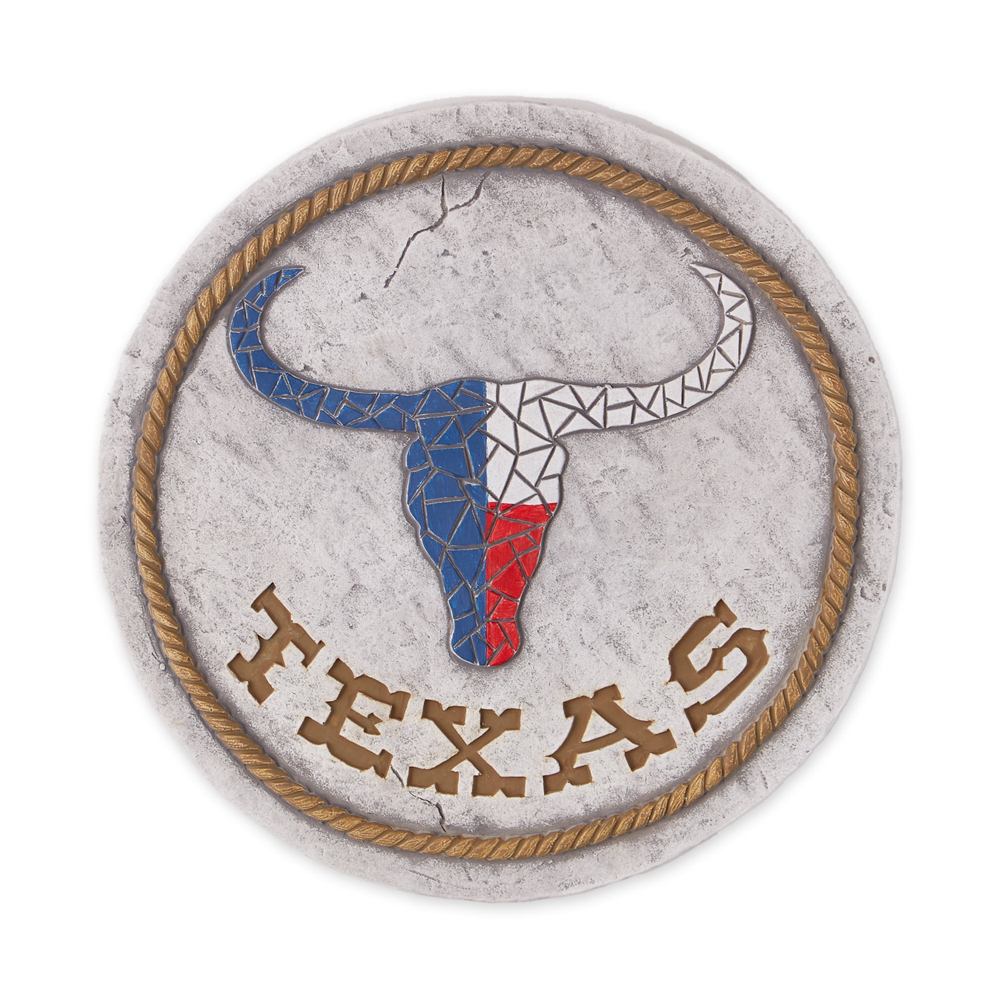 Texas Proud Cement Stepping Stone with Longhorn Design
