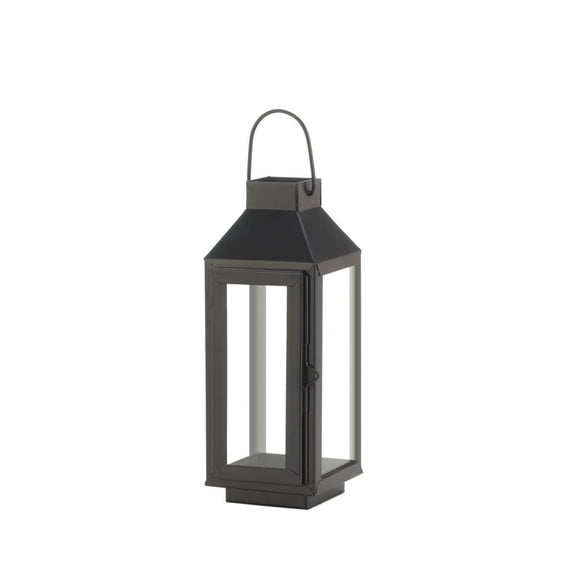 Zingz & Thingz 11" Black Contemporary Small Square Top Candle Lantern
