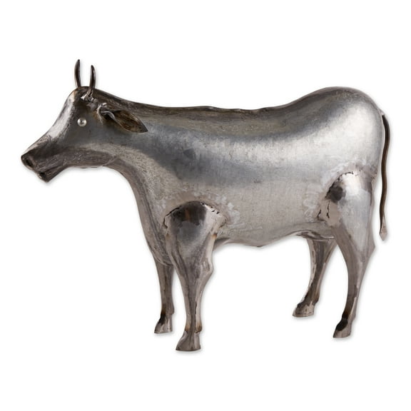 Zingz & Thingz 12" Galvanized Cow Sculpture Garden Statue