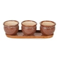 thumbnail image 1 of Zingz & Thingz 12" x 4" x 4" Round Brown Ceramic Plant Pot (3 Pieces), 1 of 3