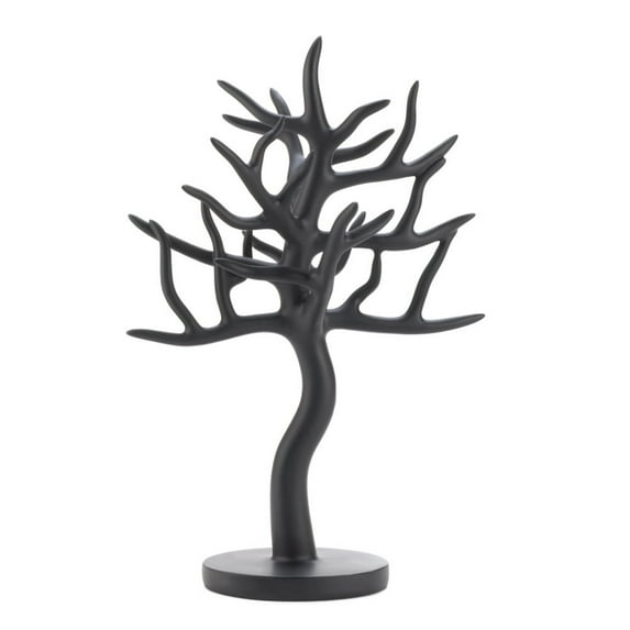 Zingz & Thingz 13.5" Black Matte Contemporary Tree Jewelry Stand Tabletop Décor