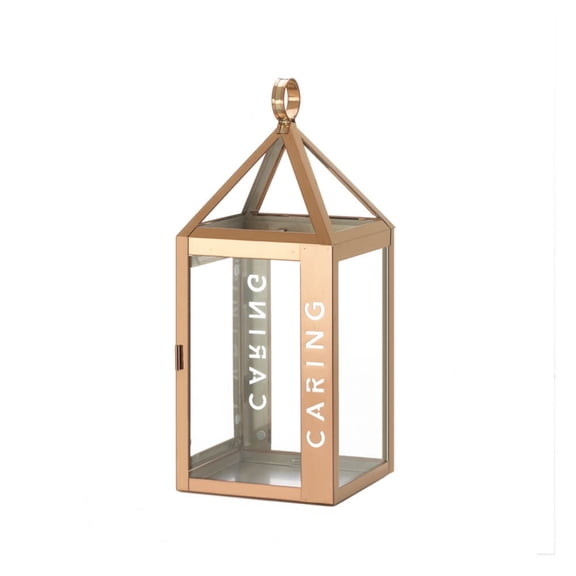 Zingz & Thingz 13.75" Pink and Clear "Caring" Candle Lantern