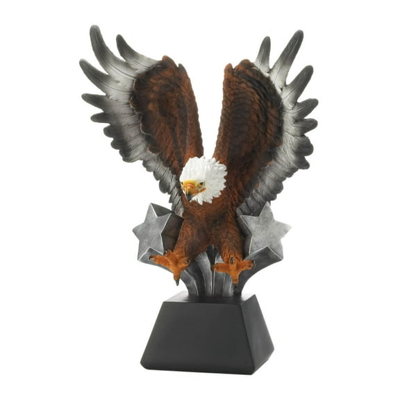 Zingz & Thingz 15.25" Gray and Brown Noble Landing Eagle Figurine